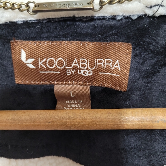 Koolaburra by UGG Faux Shearling Coat with Trim Black Size L - Picture 7 of 16